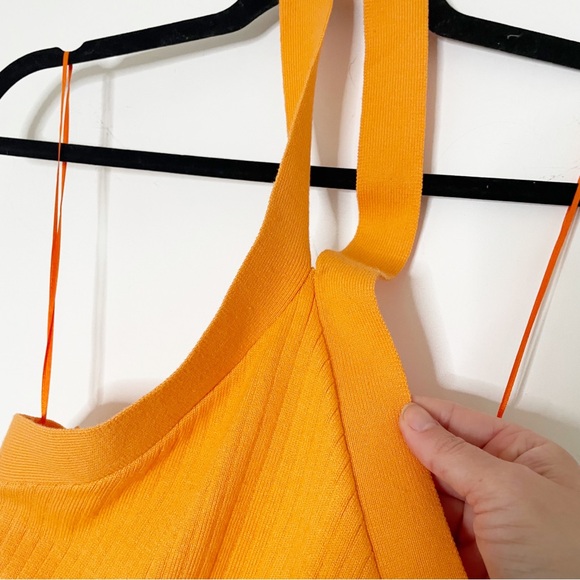 BDG Harlow Sweater Halter Crop Tank Top bright orange large - Picture 4 of 9